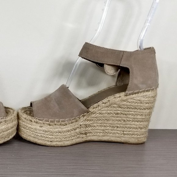 Marc Fisher Alida Braided Espadrille Wedge Sandals Tan Suede, Womens Size 7.5 M - Picture 8 of 13